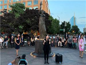 The father of a US-based Hong Kong activist is sentenced to 8 months under national security law