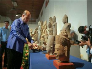 Cambodia welcomes back dozens of artefacts looted by UK trafficker